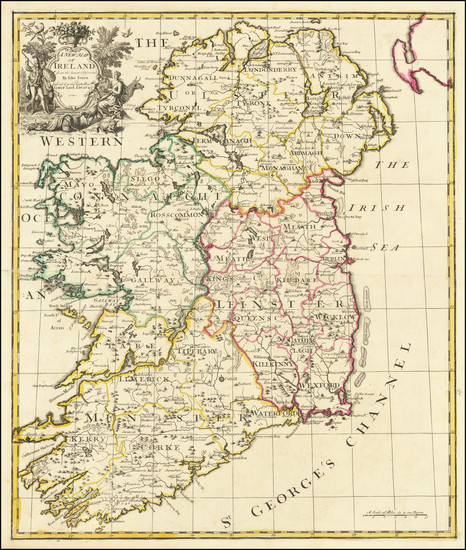 59-Ireland Map By John Senex