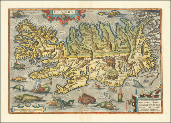 80-Iceland Map By Abraham Ortelius