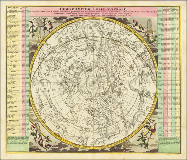 16-Celestial Maps Map By Johann Gabriele Doppelmayr