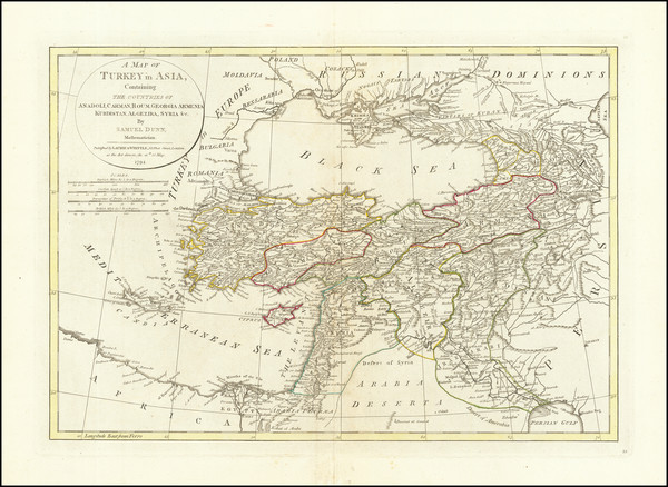 60-Turkey, Central Asia & Caucasus and Turkey & Asia Minor Map By Samuel Dunn / Laurie &am