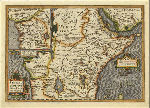 23-Africa, East Africa and West Africa Map By Jodocus Hondius