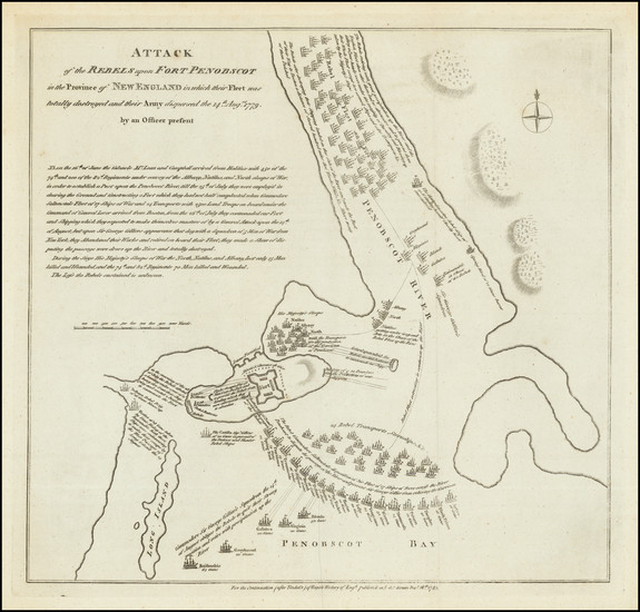 20-New England, Maine and American Revolution Map By Paul de Rapin de Thoyras