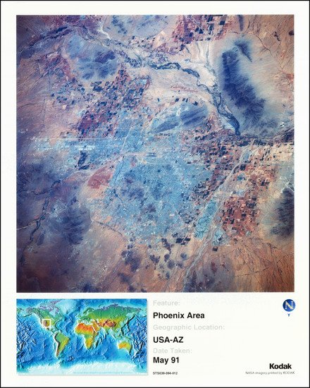 6-Arizona Map By NASA / Kodak