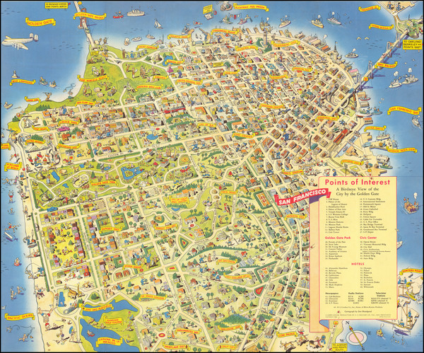 61-Pictorial Maps and San Francisco & Bay Area Map By Don Bloodgood