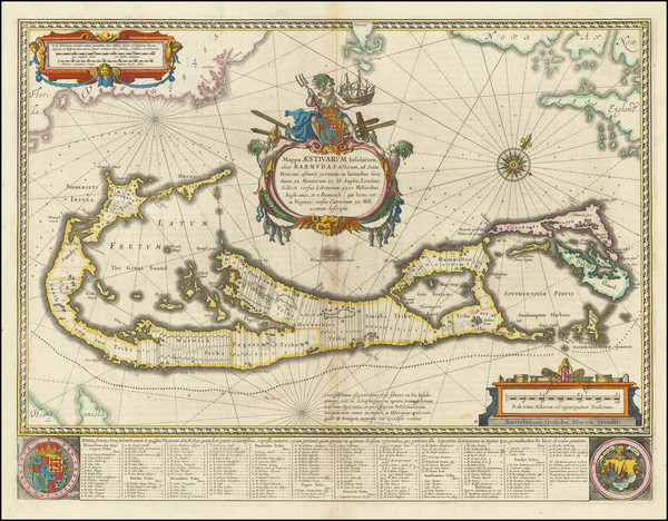 77-Bermuda Map By Willem Janszoon Blaeu