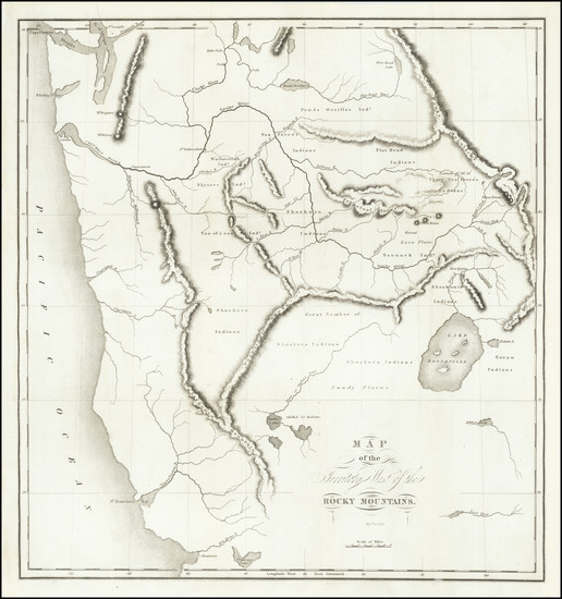 98-Pacific Northwest, Oregon, Washington and California Map By Benjamin L.E. Bonneville