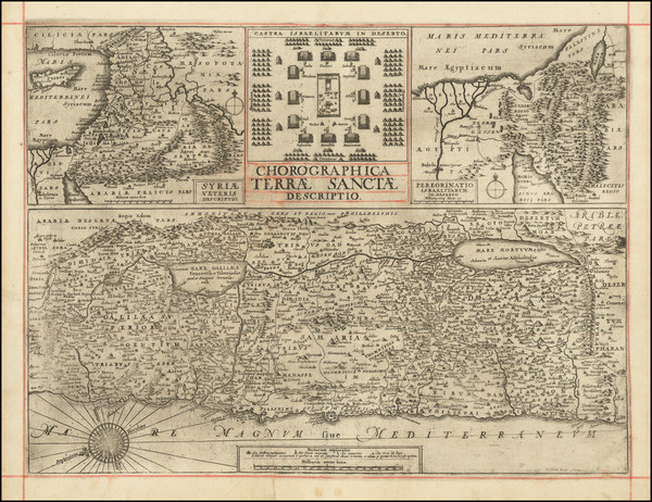 67-Holy Land Map By Wenceslaus Hollar