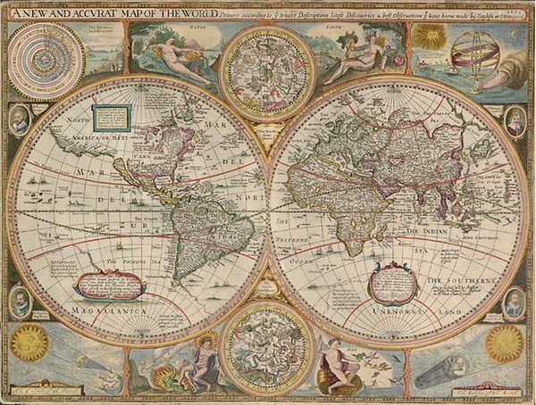 21-World, World, Celestial Maps and Curiosities Map By John Speed