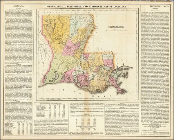 0-Louisiana Map By Henry Charles Carey  &  Isaac Lea