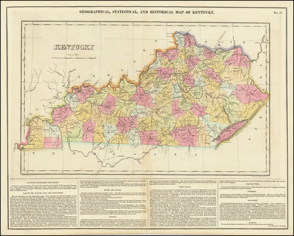 48-Kentucky Map By Henry Charles Carey  &  Isaac Lea