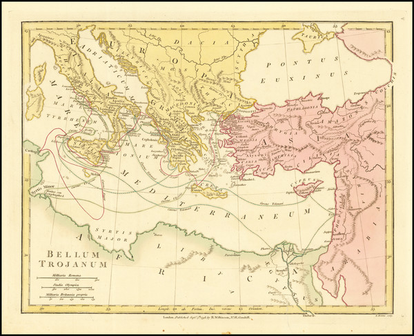 34-Mediterranean, Turkey & Asia Minor and Greece Map By Robert Wilkinson