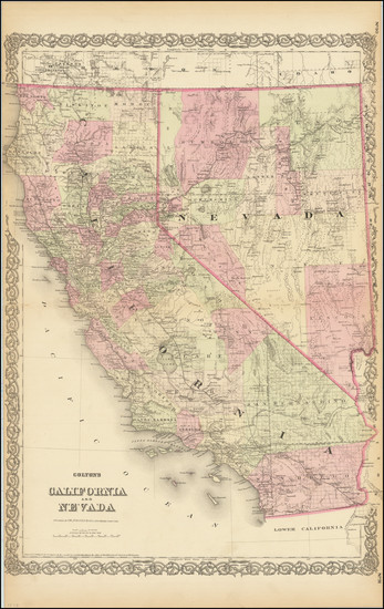 20-Nevada and California Map By G.W.  & C.B. Colton