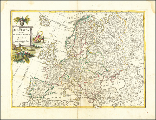 41-Europe Map By Antonio Zatta