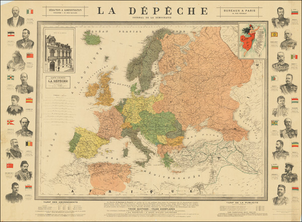 53-Europe Map By Henri Barrere