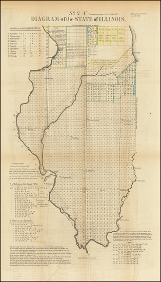 65-Illinois Map By U.S. General Land Office