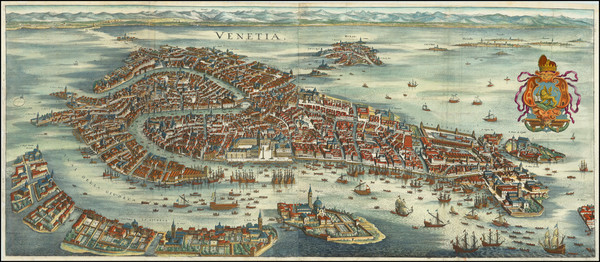 26-Venice Map By Matthaus Merian