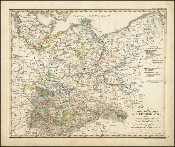 89-Norddeutschland and Mitteldeutschland Map By Adolf Stieler