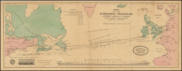 71-Northern Hemisphere, Atlantic Ocean and United States Map By Korff Brothers