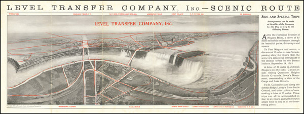 93-New York State, Pictorial Maps and Eastern Canada Map By Niagara Falls Automobile Transit Compa