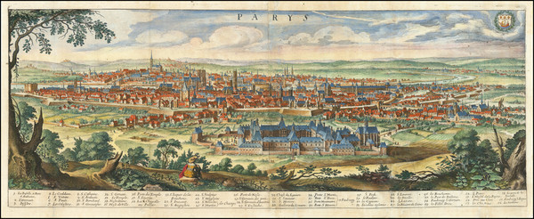 70-Paris and Île-de-France Map By Matthaus Merian