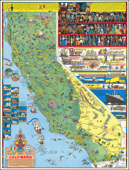 40-Pictorial Maps and California Map By Jo Mora