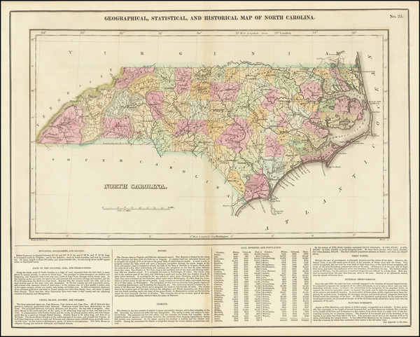 97-North Carolina Map By Henry Charles Carey  &  Isaac Lea