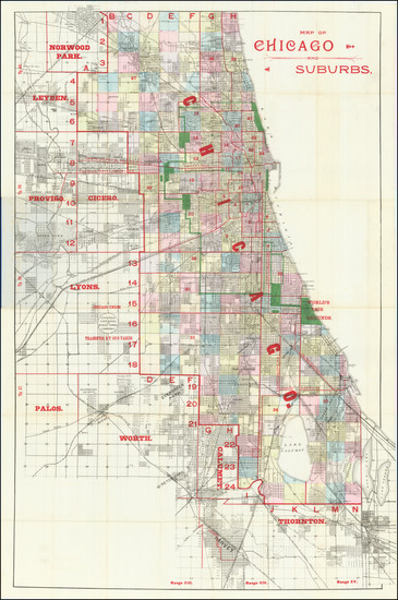 77-Chicago Map By Rufus Blanchard