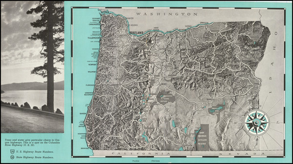 52-Oregon Map By Oregon State Highway Commission