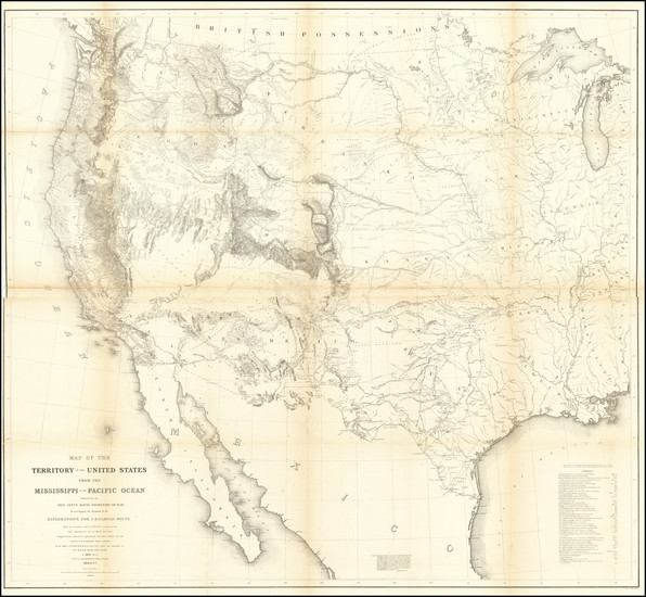 60-United States, Texas, Midwest, Plains, Southwest, Rocky Mountains and California Map By U.S. Pa