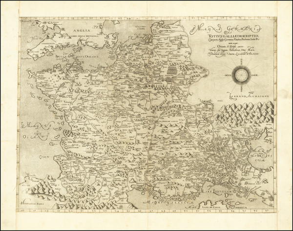 89-Netherlands, Belgium, France and Northern Italy Map By Oronce Fine / Domenico Zenoi