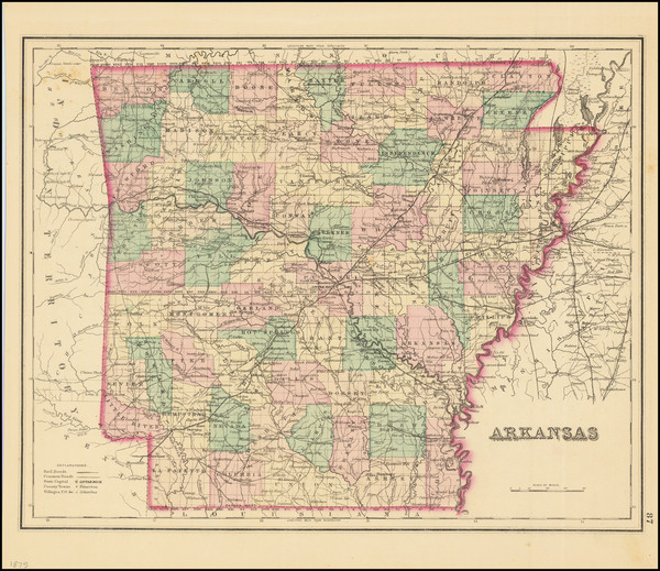 Map of Louisiana, Mississippi and Arkansas - Barry Lawrence Ruderman  Antique Maps Inc.