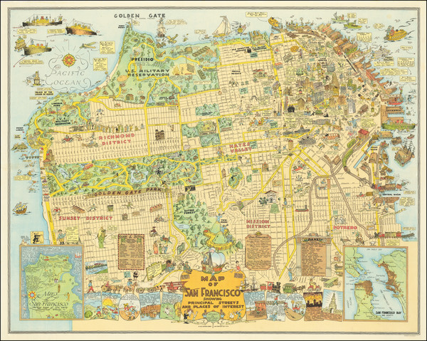 72-Pictorial Maps and San Francisco & Bay Area Map By Harrison Godwin