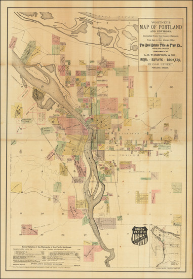 95-Oregon Map By W.H. Whitney