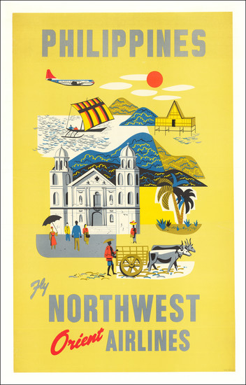 74-Philippines and Travel Posters Map By Northwest Airlines