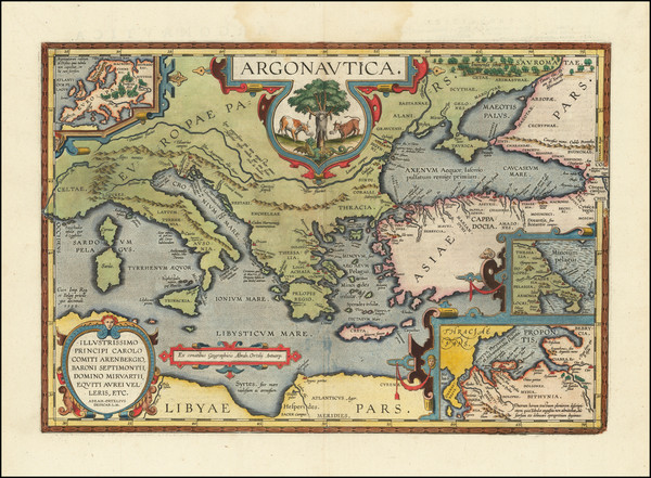 79-Turkey, Mediterranean, Turkey & Asia Minor and Greece Map By Abraham Ortelius