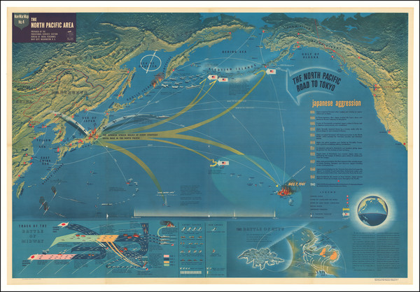 53-Europe, Mediterranean, Pictorial Maps and World War II Map By Educational Service Section / U.S