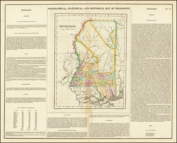 57-Mississippi Map By Isaac Lea