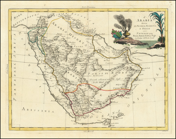 68-Middle East and Arabian Peninsula Map By Antonio Zatta