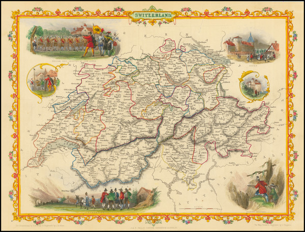 13-Switzerland Map By John Tallis