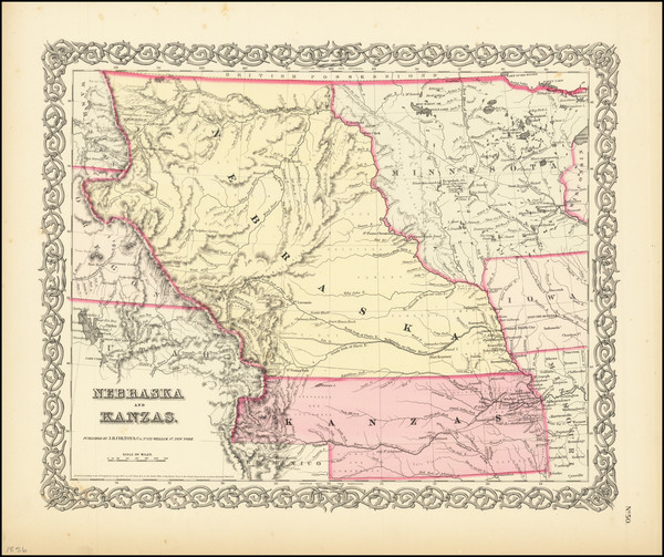 76-Plains, Kansas, Nebraska, Colorado, Rocky Mountains, Colorado and Montana Map By Joseph Hutchin