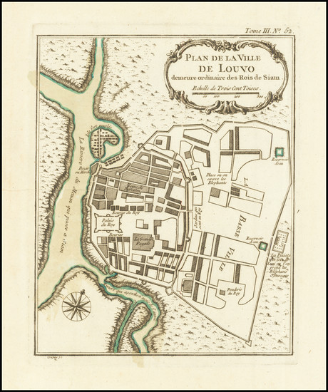 83-Thailand, Cambodia, Vietnam Map By Jacques Nicolas Bellin