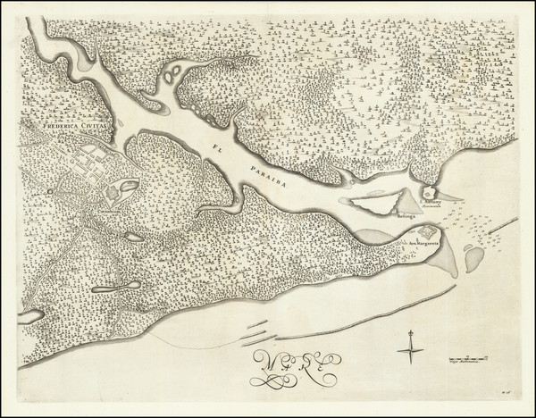 19-Brazil Map By Johannes Blaeu / Georg Marcgraf