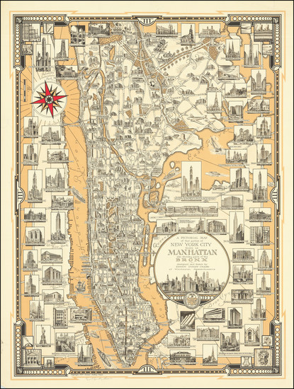 31-New York City and Pictorial Maps Map By Ernest Dudley Chase