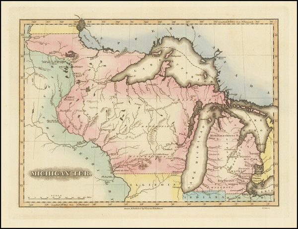 46-Midwest, Michigan, Minnesota and Wisconsin Map By Fielding Lucas Jr.