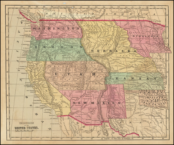 98-Texas, Plains, Southwest, Rocky Mountains and California Map By Sidney Morse