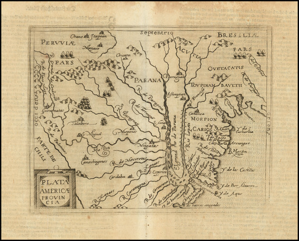 1-Argentina, Brazil, Paraguay & Bolivia and Uruguay Map By Cornelis van Wytfliet