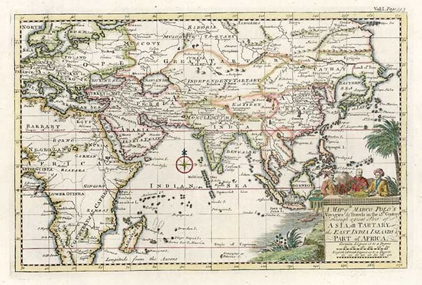 52-Asia, China, India, Southeast Asia and Central Asia & Caucasus Map By Emanuel Bowen