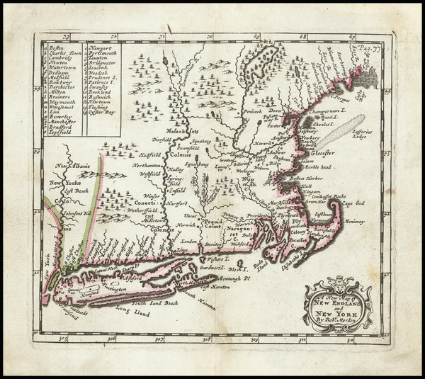 92-New England and New York State Map By Robert Morden