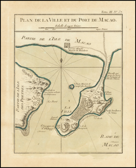 13-China Map By Jacques Nicolas Bellin