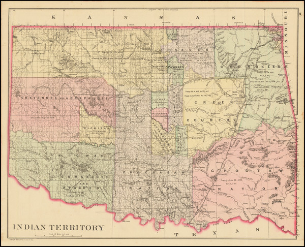 70-Oklahoma & Indian Territory, Colorado and Colorado Map By Samuel Augustus Mitchell Jr.